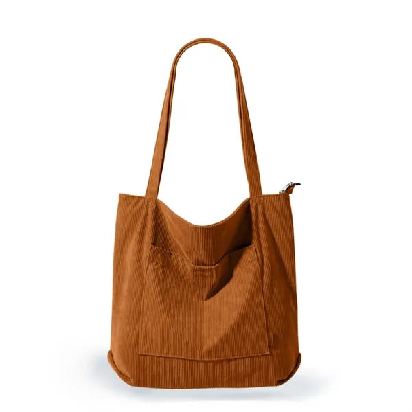 Women's Corduroy Large Shoulder Tote Bag
