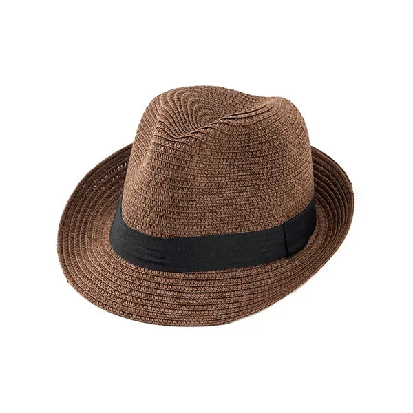 Roll Up Short Brim Straw Panama Hat, Trilby Beach Sun Hat