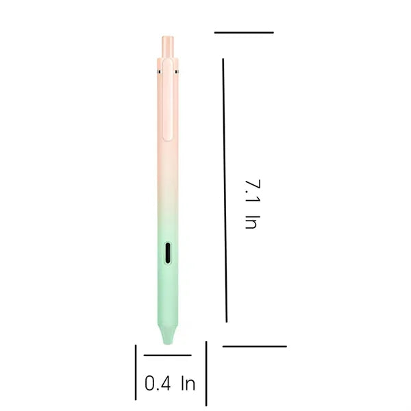 Retractable Gel Pen w/ Gradient Color Barrel for Office