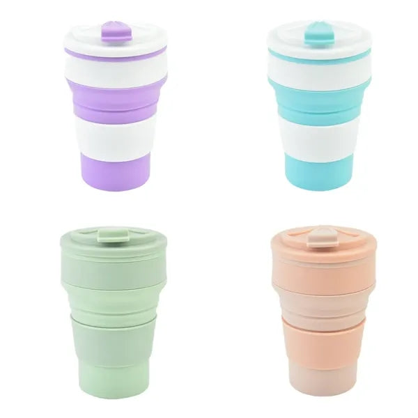 11.8 oz Collapsible Coffee Mug with Lid for Travel Camping