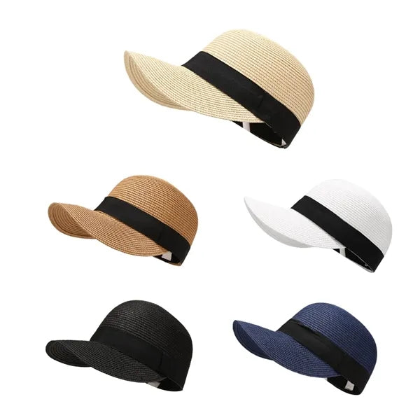 Unisex Straw Sun Hat Visor for Beach Vacation
