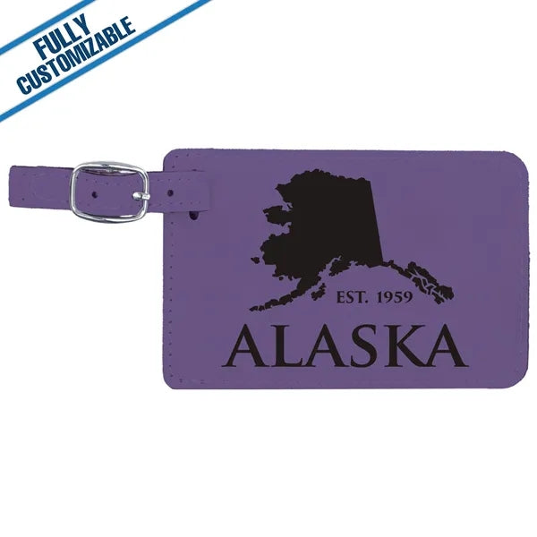 Engraved Leatherette Luggage Tag - Fully Customizable