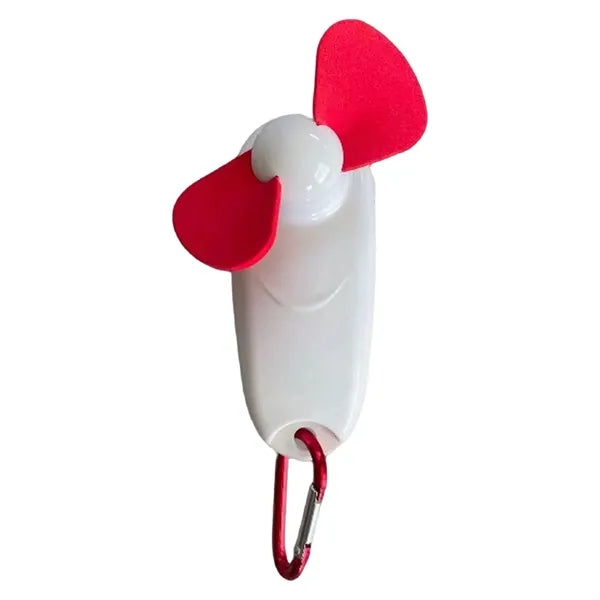 Pocket-Sized Handheld Fan with LED Light and Carabiner