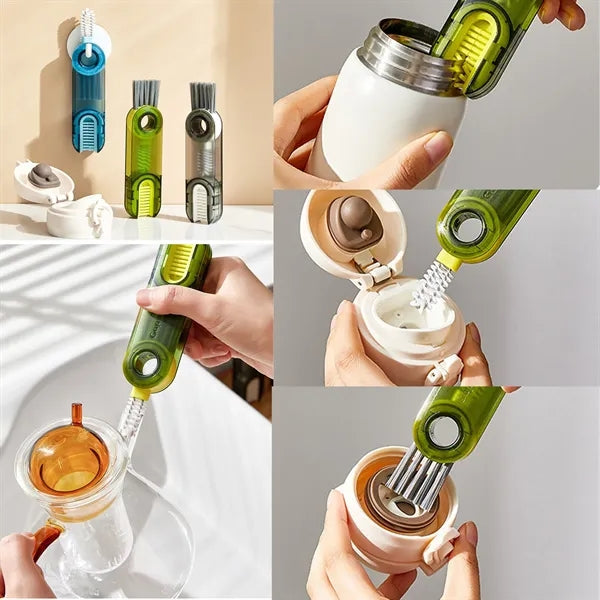 3-in-1 slit U-shaped cup mouth, lid, cleaning brush
