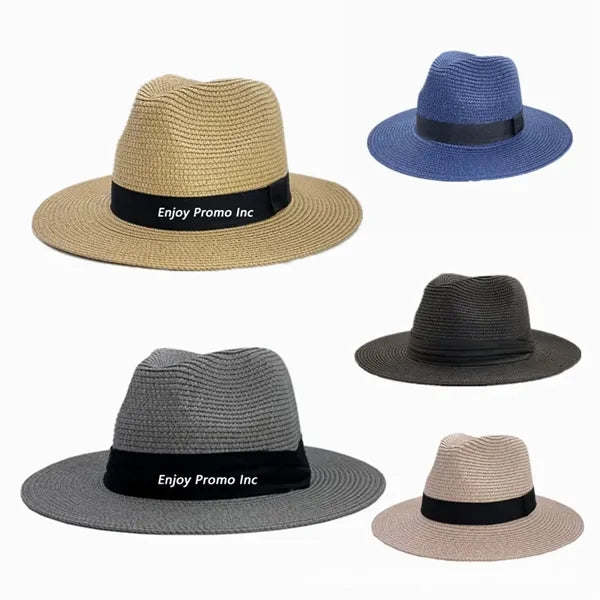 Wide Brim Straw Panama Hat, Fedora Beach Sun Hat