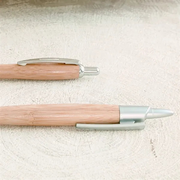 Bamboo-I Retractable Eco-Friendly Pens with Chrome Trims