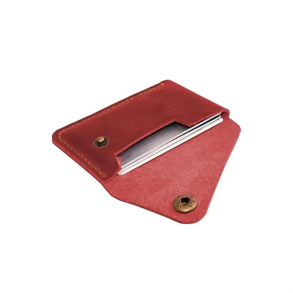 Square Top Layer Cowhide Creative Snap Button Coin Purse
