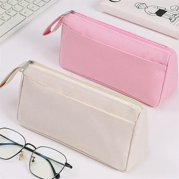 Double Zipper Portable Pouch Pencil Case