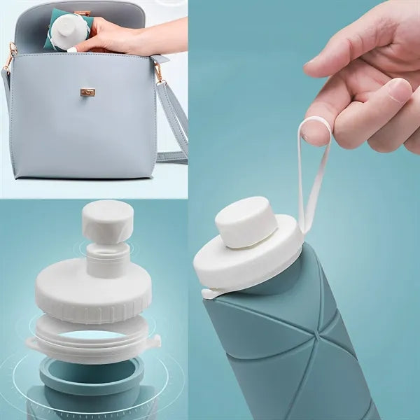 Collapsible Silicone Travel Sports Water Bottle