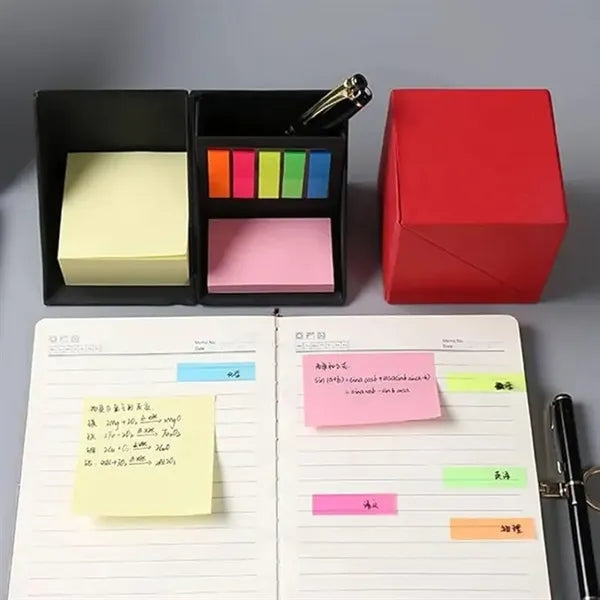 Cube Sticky Memo Pads with Pen Holder