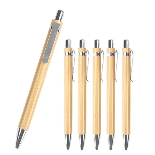 Retractable Bamboo Ballpoint Pen