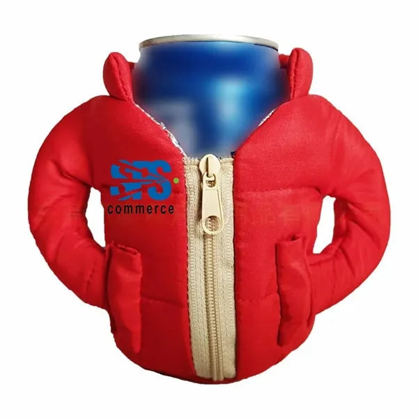 Down Jacket Style Winter Warm Cup Cover