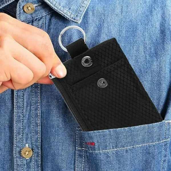 RFID Blocking ID Holder Keychain Lanyard Portable Wallet