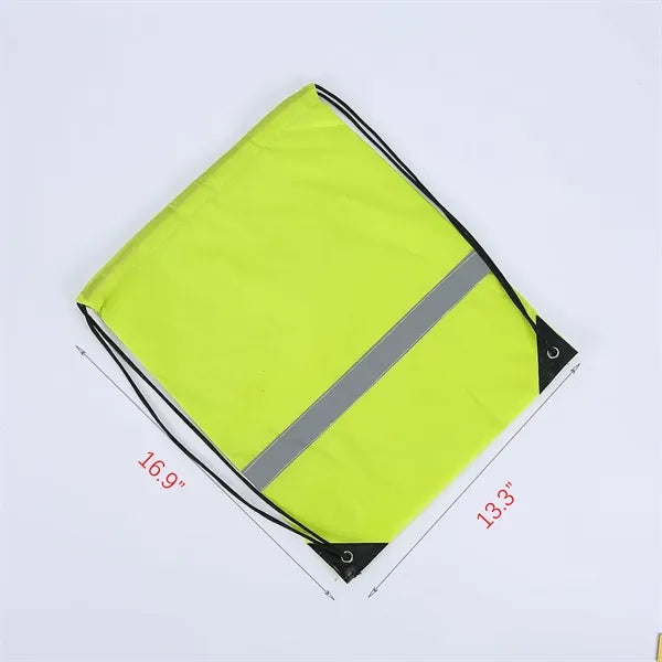 Reflective Stripe Drawstring Backpack Bag