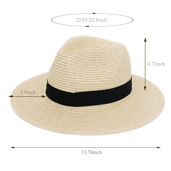 Foldable Summer Straw Hat Wide Brim