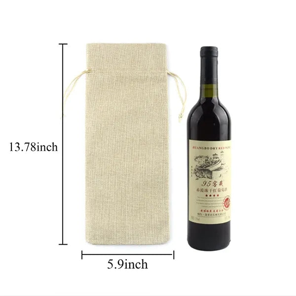 Burlap Wine Bag