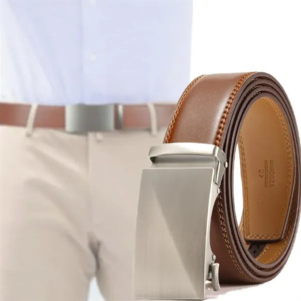 Leather Automatic Buckle Dress Belt