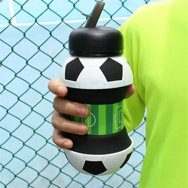 Sports-Themed Kids Water Bottle with Spout and Carry Loop