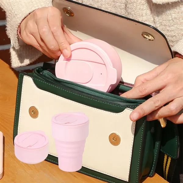 12.6oz Foldable Silicone Coffee Cup With Anti-scald ring