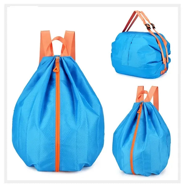 2-in-1 Compact Travel Bag Convertible Daypack Tote Backpack