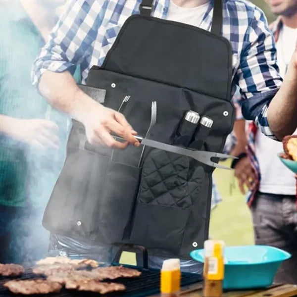 6-Piece BBQ Grill Tool Apron Kit