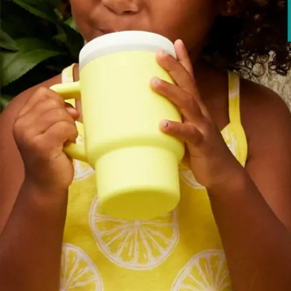 Silicone Tumbler with Handle and Straw Lid