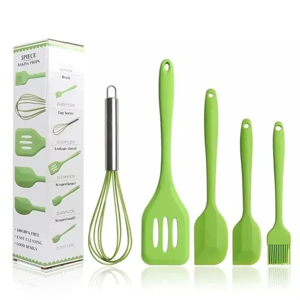 5PCS Kitchenware Cooking Utensils Silicone Baking Tool Set