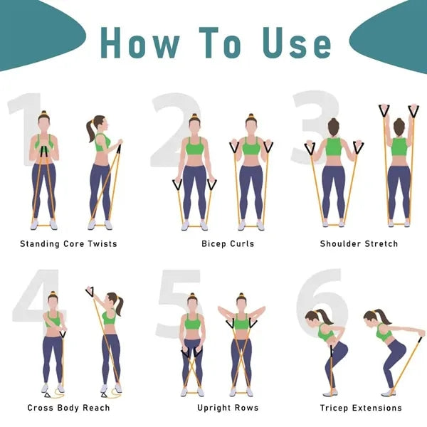 Workouts pilates exercise resistance bands with handles