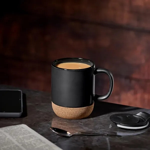 13Oz. Ceramic Mug with Cork Base and Custom Logo Option