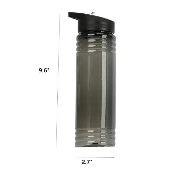 24 Oz Plastic Water Bottle W/ Straw