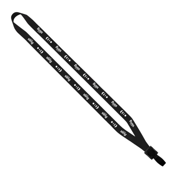 1/2" Polyester Lanyard with Non-Swivel Plastic Hook