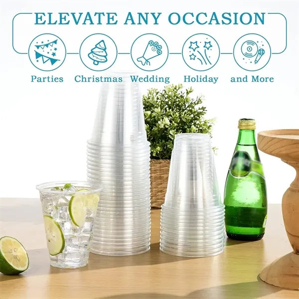 14 oz party iced coffee cold beverage pet clear plastic cups