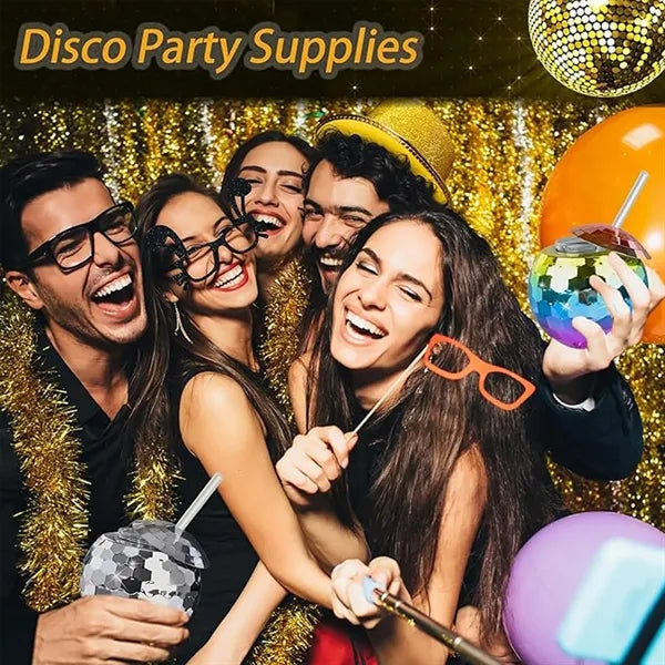 20 Oz Disco Ball Cup With Straw