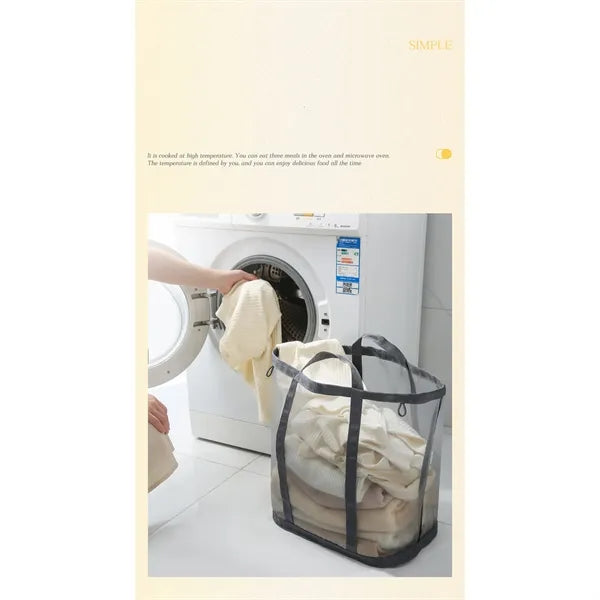 Large capacity foldable Nylon mesh laundry Basket