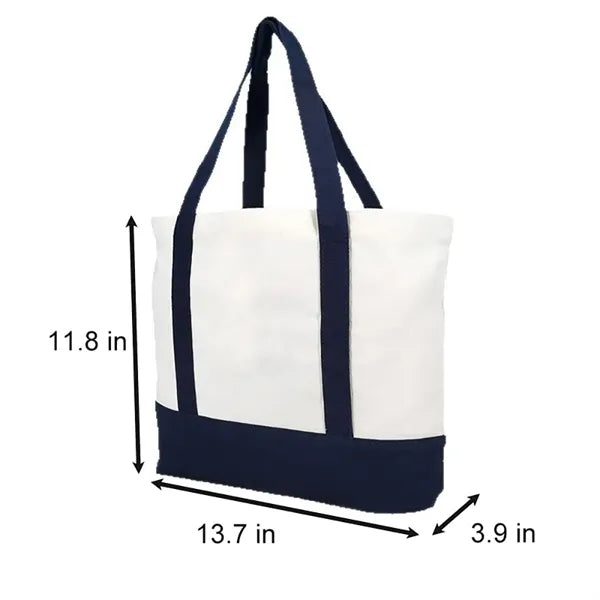 Shopping Patchwork Canvas Tote Bag