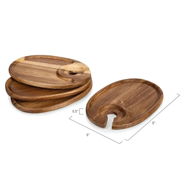 Wooden Wine & Appetizer Plate