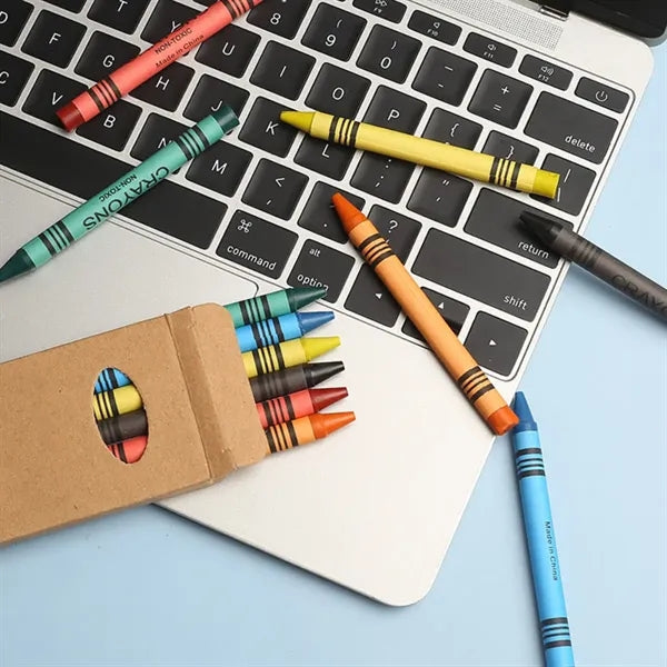6 Color Crayon Set in Kraft Box