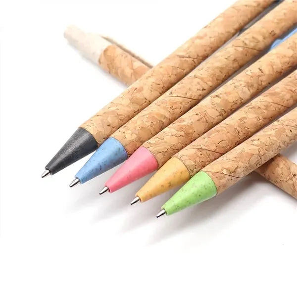 Recycled Cork Barrel Wheat Straw Grip Ballpoint Pen