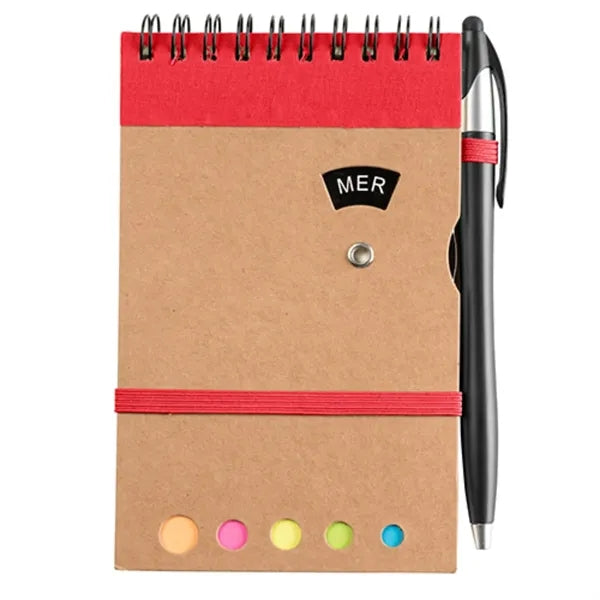 Jot & Go 3.75 x 5.75 Cardboard Spiral Journal with Pen
