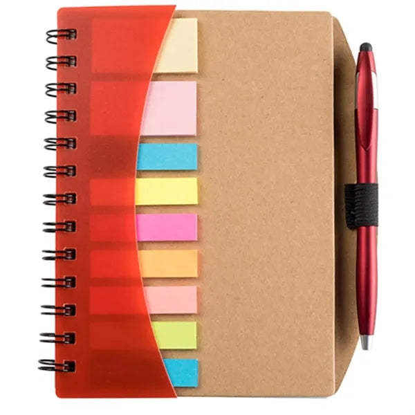 Inkspire 6.1 x 7 Cardboard Spiral Journal with Pen - Unlined