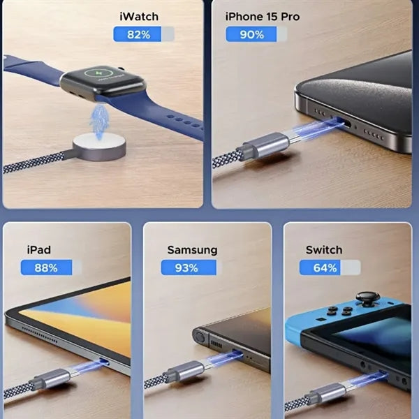 3 in 2 Fast Charging Cable for iPhone Watch