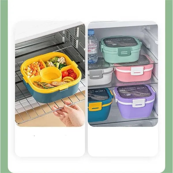 Double Layer Bento Lunch Box with Utensil Slot