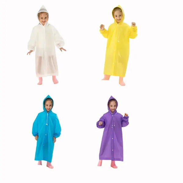 35in EVA Waterproof Lightweight Kids Rain Poncho