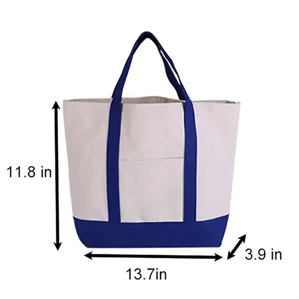 Shopping Patchwork Canvas Tote Bag