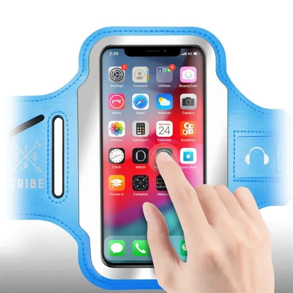 Adjustable Sports Armband Phone Holder W/ Touchscreen Window