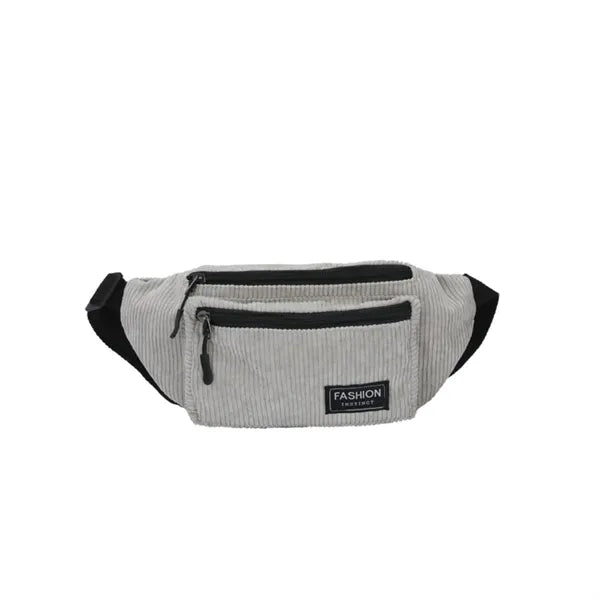 Plain Corduroy Fabric Versatile Simple Waist Pack