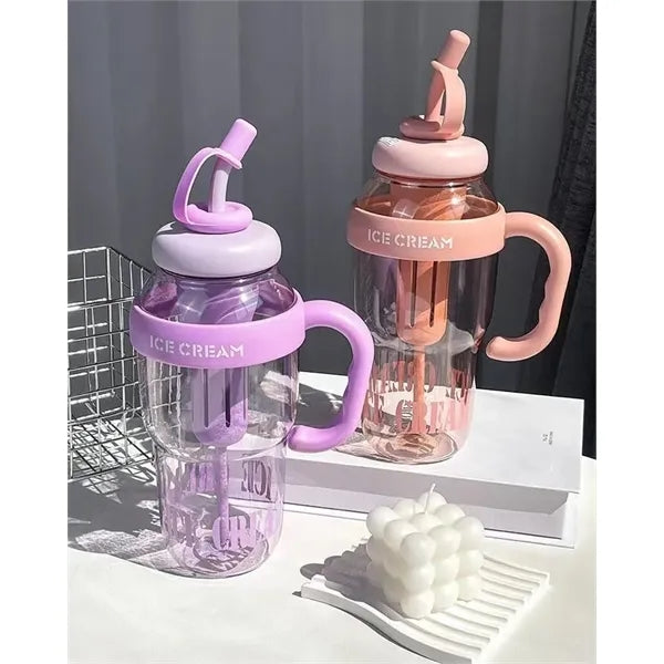 44oz Sports Water Bottle with Straw, Handle Dust Cover