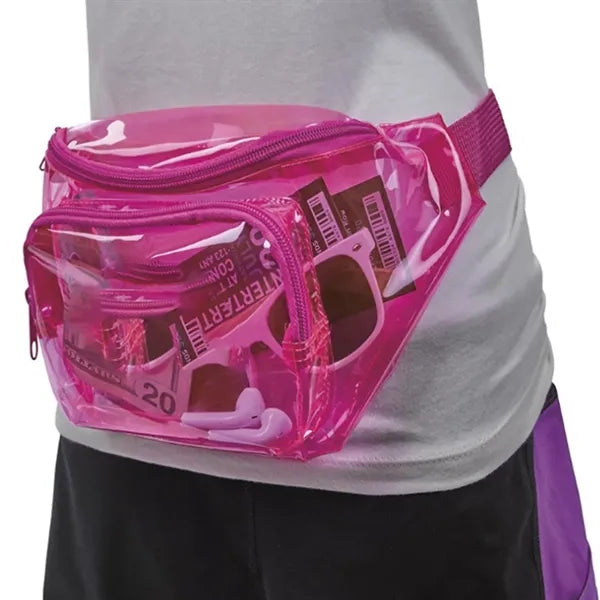 Clear PVC Fanny Pack W/ Adjustable Strap & Zipper Pockets