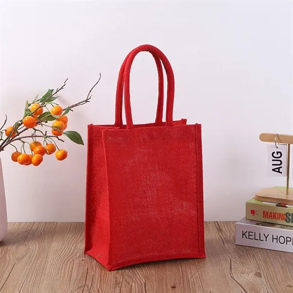 Logo Jute Bag Custom Text Tote Gifts