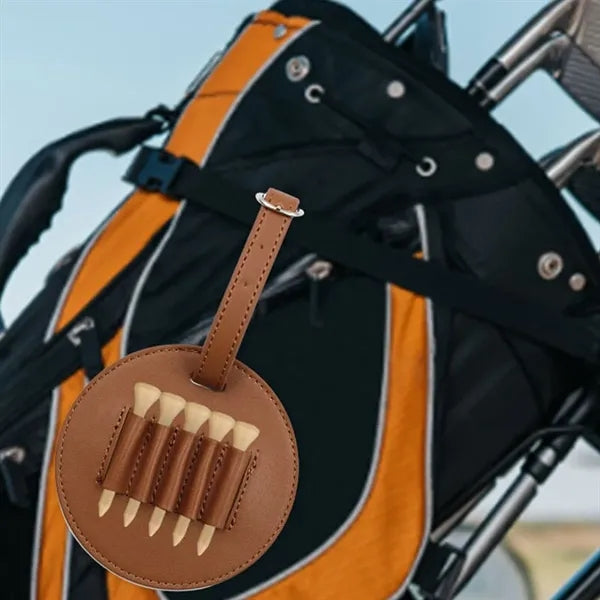Leather Golf Tee Holder Carry Pouch Bag